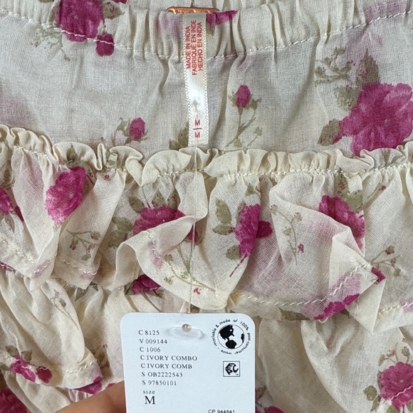 Free People Ruffle Up Bloomer Mid Rise Floral Print Shorts Size M - New - Picture 10 of 10
